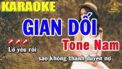 Karaoke Gian Dối Tone Nam Nhạc Sống | Trọng Hiếu