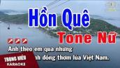 karaoke Hồn Quê Tone Nữ Nhạc Sống | Trọng Hiếu