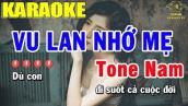 Karaoke Vu Lan Nhớ Mẹ Tone Nam Nhạc Sống | Trọng Hiếu