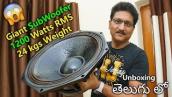 Giant SubWoofer 1200 Watts RMS for my Home Theater Unboxing in Telugu