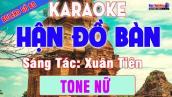 Hận Đồ Bàn Karaoke Bolero Gõ Bo Guitar Tone Nữ Nhạc Sống || Karaoke Đại Nghiệp