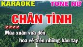 Karaoke Chân Tình Tone Nữ Nhạc Sống | Nguyễn Linh