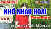 Nhớ Nhau Hoài Karaoke Nhạc Sống Tone Nam ( G#m ) - Tình Trần Organ