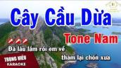 Karaoke Cây Cầu Dừa Tone Nam Nhạc Sống | Trọng Hiếu