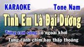 Tình Em Là Đại Dương Karaoke Tone Nam | Karaoke Hiền Phương