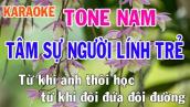 Tâm Sự Người Lính Trẻ Karaoke Tone Nam Nhạc Sống - Phối Mới Dễ Hát - Nhật Nguyễn
