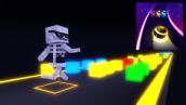 Monster School : Dancing Road Color Ball Run! Challenge - Minecraft Animation