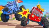 Trouble Maker in the Monster Car Race | Fire Truck | Nursery Rhymes | Kids Songs | BabyBus