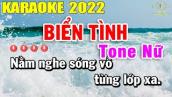 Biển Tình Karaoke Tone Nữ Nhạc Sống 2022 | Trọng Hiếu