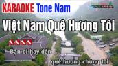 Việt Nam Quê Hương Tôi Karaoke Tông Nam |  Beat Nhạc Sống Thanh Ngân