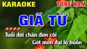 Karaoke Giã Từ Tone Nam Nhạc Sống | Nguyễn Linh