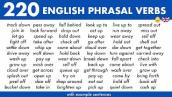 Learn 220 COMMON English Phrasal Verbs with Example Sentences used in Everyday Conversations