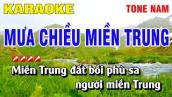 Karaoke Mưa Chiều Miền Trung Tone Nam Nhạc Sống | Nguyễn Linh