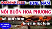 Karaoke Nỗi Buồn Hoa Phượng Tone Nam Nhạc Sống Mới 2022 | Huy Khanh Organ