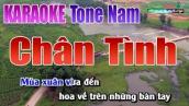 Chân Tình Karaoke | Tone Nam - Nhạc Sống Thanh Ngân