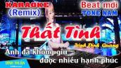 Thất Tình (Trịnh Đình Quang) Karaoke Remix Tone Nam Dj Cực hay 2022