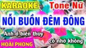 Karaoke Nỗi Buồn Đêm Đông Tone Nữ Nhạc Sống Mới | Hoài Phong Organ