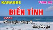 Karaoke Biển Tình Tone Nữ Nhạc Sống | Nguyễn Linh