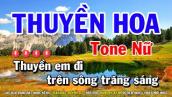 Karaoke Thuyền Hoa - Tone Nữ Nhạc Sống Huỳnh Lê
