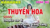 Karaoke Thuyền Hoa Tone Nữ Nhạc Sống | Nguyễn Linh