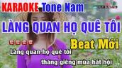 Làng Quan Họ Quê Tôi Karaoke Tone Nam 2023 | Nhạc Sống Thanh Ngân