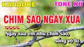 Karaoke Chim Sáo Ngày Xưa Tone Nữ Nhạc Sống | Nguyễn Linh