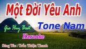 Một Đời Yêu Anh - Karaoke - Tone Nam - Nhạc Sống - gia huy beat