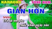 Karaoke Giận Hờn Tone Nam Nhạc Sống | Nguyễn Linh