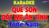 Quế Sơn Đất Mẹ Ân Tình Karaoke Tone Nam Nhạc Sống Bolero Dễ Hát || Karaoke Đại Nghiệp