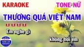 Karaoke Thương Quá Việt Nam Nhạc Sống Tone Nữ Dm | Tuấn Cò Karaoke