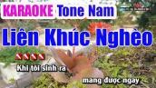 Liên Khúc Nghèo Karaoke | Tone Nam - Nhạc Sống Thanh Ngân