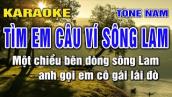 TÌM EM CÂU VÍ SÔNG LAM Karaoke Nhạc Sống Tone Nam I BEAT HẠ TONE DỄ HÁT NHẤT I Lâm Hiền