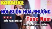 Karaoke Nỗi Buồn Hoa Phương Tone Nam Nhạc Sống | Trọng Hiếu