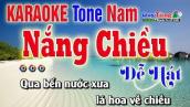 Karaoke || Nắng Chiều - Tone Nam ( Nhẹ Nhàng Dễ Hát ) Nhạc Sống Duy Tùng