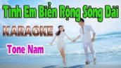 Tình Em Biển Rộng Sông Dài Karaoke | Tone Nam | Nhạc Sống Thanh Ngân