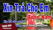 Karaoke Xin Trả Cho Em Tone Nam Nhạc Sống | Trọng Hiếu