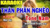 Karaoke Thân Phận Nghèo Tone Nam Nhạc Sống | Trọng Hiếu