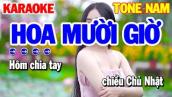 Karaoke Hoa Mười Giờ Tone Nam | Nhạc Sống Rumba Beat Hay Mới Nhất 2022 | Thanh Hải