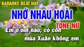Karaoke Nhớ Nhau Hoài | Tone Nữ | Dễ Hát ( Karaoke Beat Vip ) Huỳnh Anh