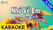Karaoke Nhớ Về Em Tone Nam Nhạc Sống - Beat Chuẩn Jimmii Nguyễn