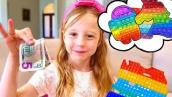 Nastya and friends learn to share with each other. Pop it challenge for kids