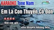 Em Là Con Thuyền Cô Đơn Karaoke Tone Nam 2023 - Nhạc Sống Thanh Ngân