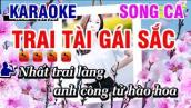 Karaoke Trai Tài Gái Sắc Nhạc Sống (Song Ca) Dễ Hát | Karaoke Phi Long