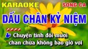 Karaoke Dấu Chân Kỷ Niệm Song Ca Nhạc Sống | Nguyễn Linh