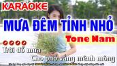 Mưa Đêm Tỉnh Nhỏ Karaoke Nhạc Sống Tone Nam  - Tình Trần Organ