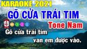 Gõ Cửa Trái Tim Karaoke Tone Nam Nhạc Sống 2021 | Trọng Hiếu