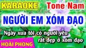 Người Em Xóm Đạo Karaoke Nhạc Sống 2022 Tone Nam | Hoài Phong Organ