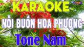 Nỗi Buồn Hoa Phượng Karaoke Tone Nam Nhạc Sống || Karaoke Đại Nghiệp