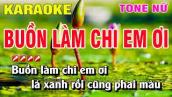Karaoke Buồn Làm Chi Em Ơi Tone Nữ Nhạc Sống | Nguyễn Linh