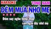 Đêm Mưa Nhớ Mẹ Karaoke Tone Nam Nhạc Sống | Karaoke Công Trình
